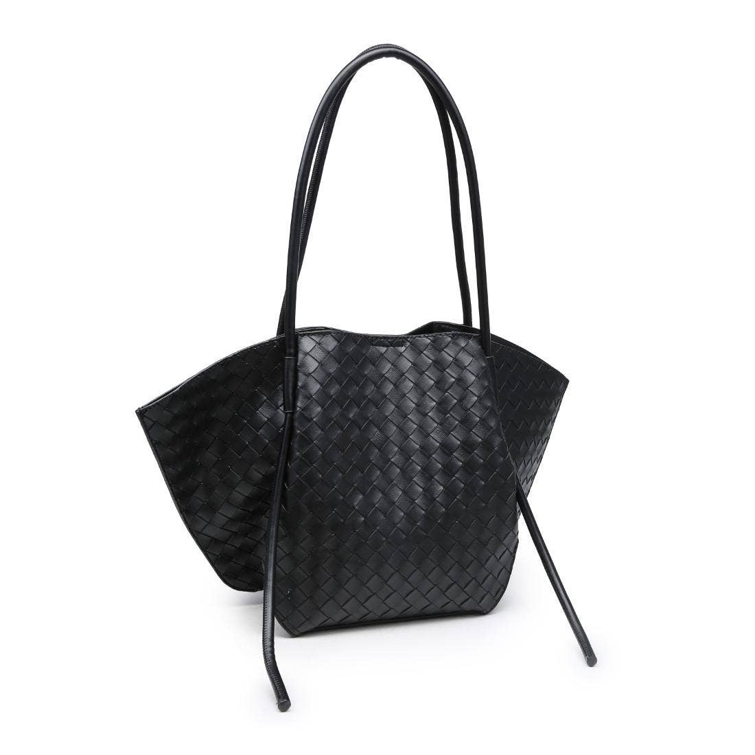 Sculpted Woven Tote - Black