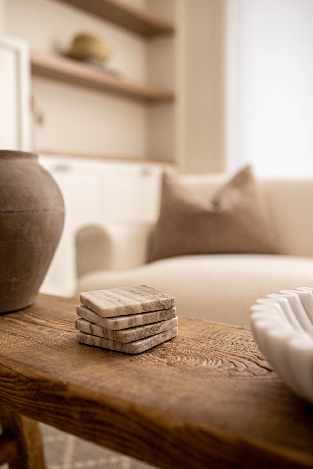 Dessous de verre en marbre - lot de 4