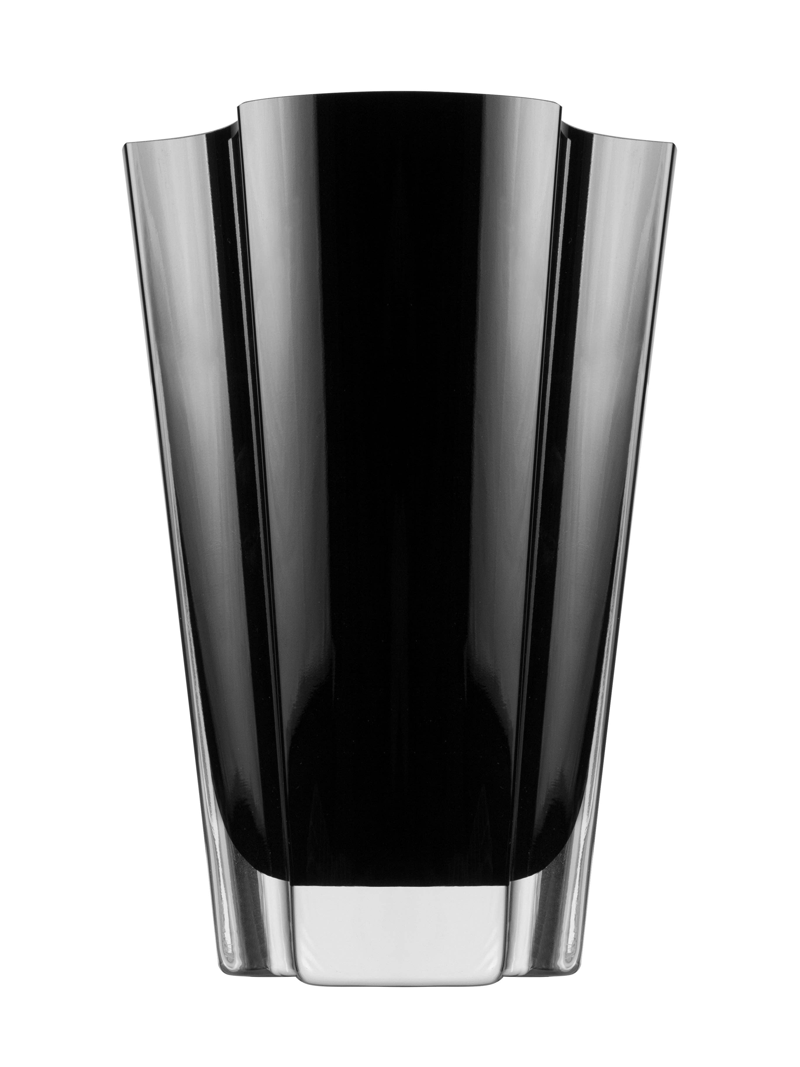 Black Glass Wavy Vase