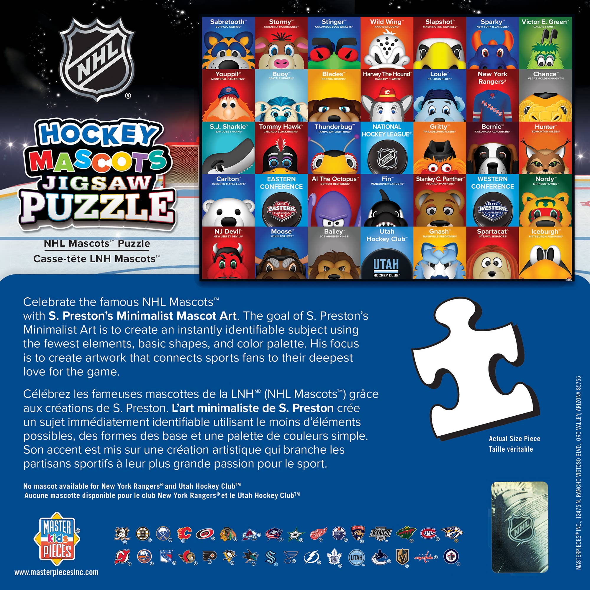 NHL Mascots 100 Piece Puzzle