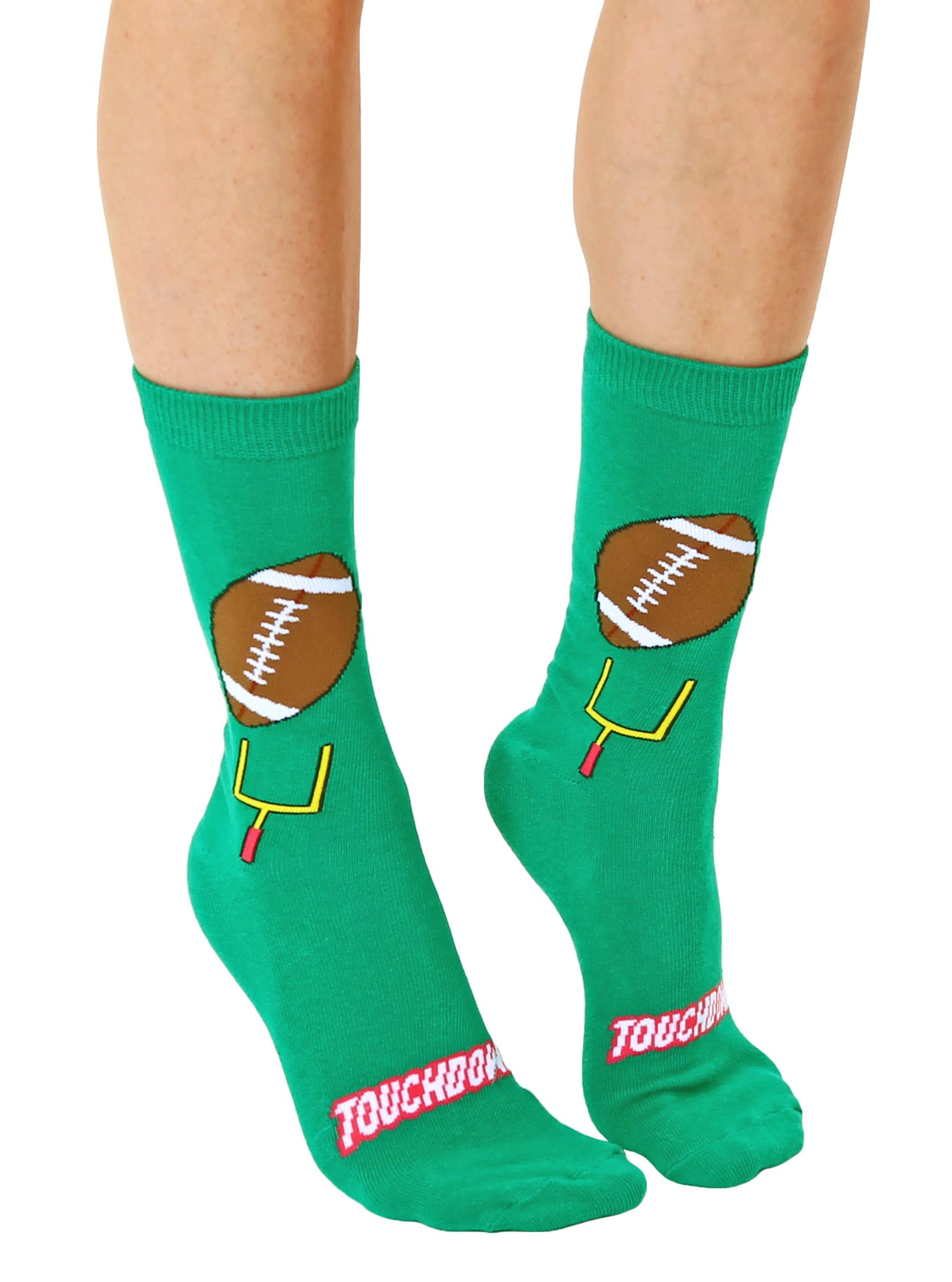 3D Packaged Crew Socks - Football - Green