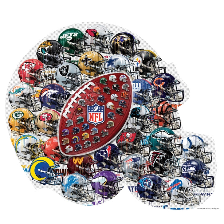 Nfl - Helmet Drip Art 500 Piece Shaped Puzzle