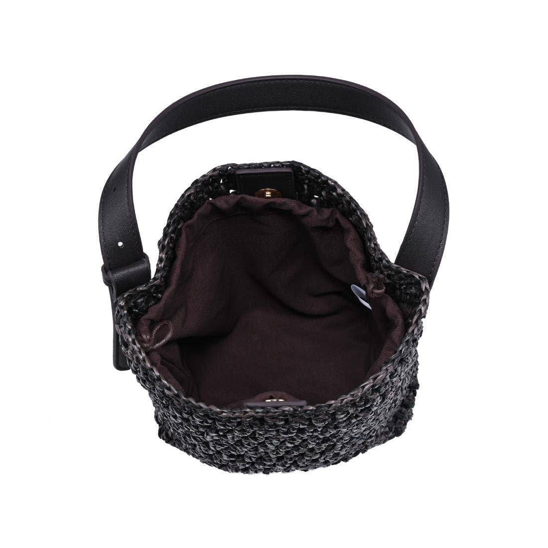 Handwoven bucket Shoulder Bag - chocolate