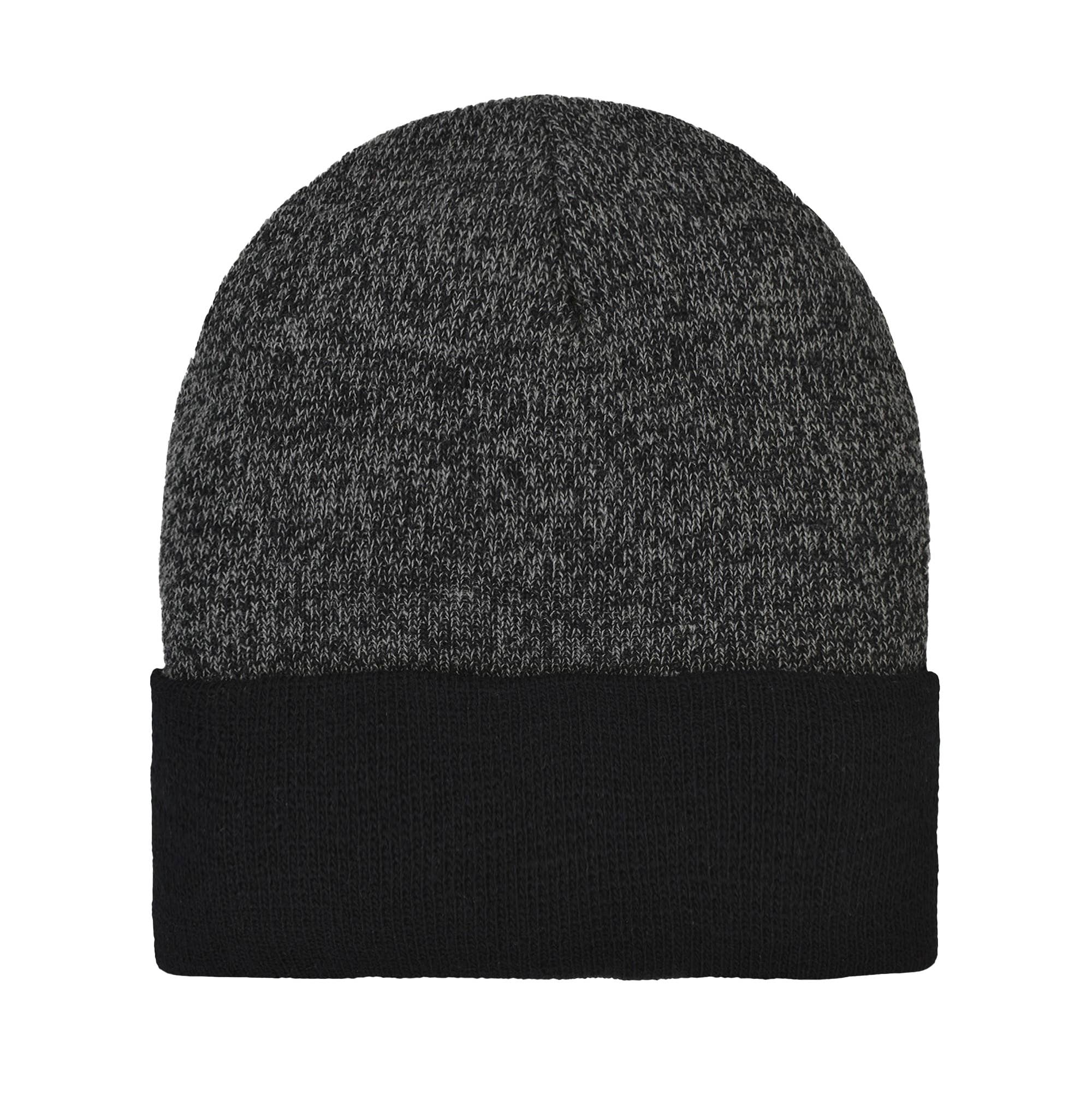 Mens 2-Tone Super Stretch Cuff Hat - Charcoal