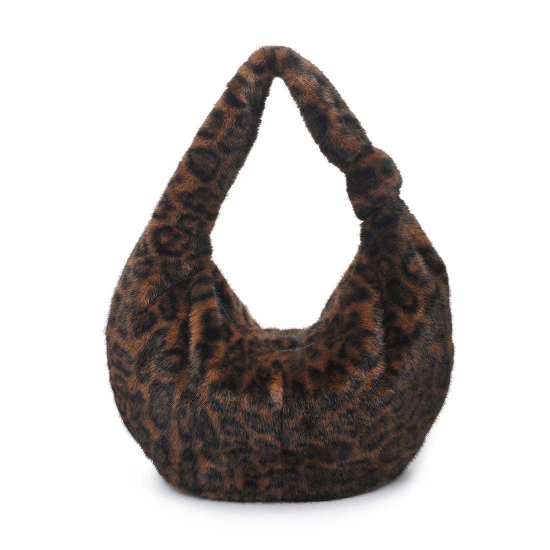 Leopard faux fur Hobo