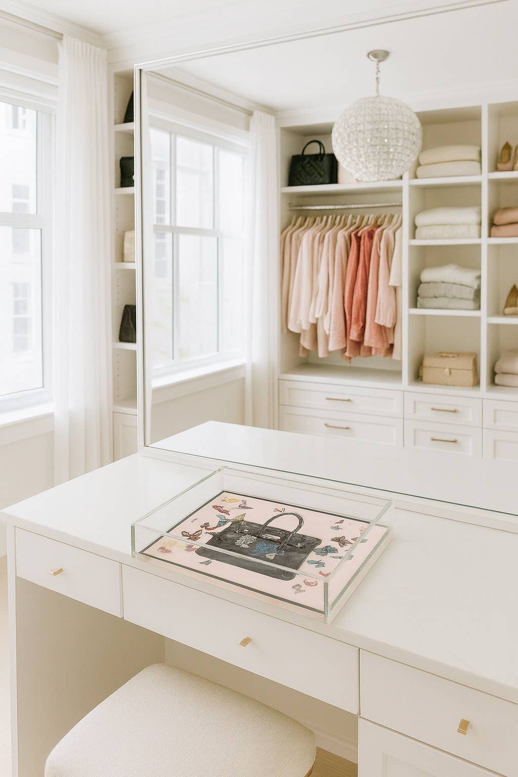 Black Handbag Print Acrylic Tray