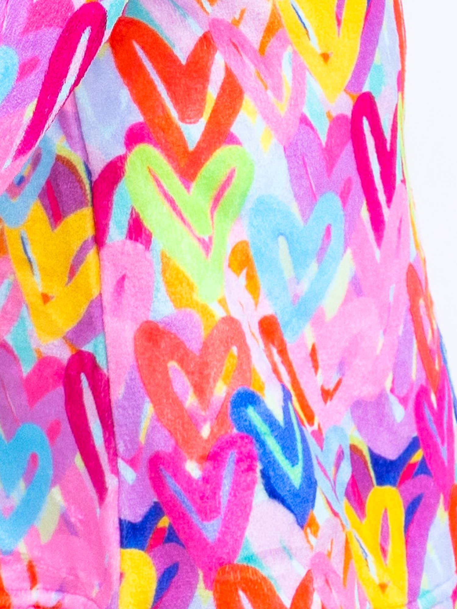 Girls Plush Blanket - Graffiti Hearts