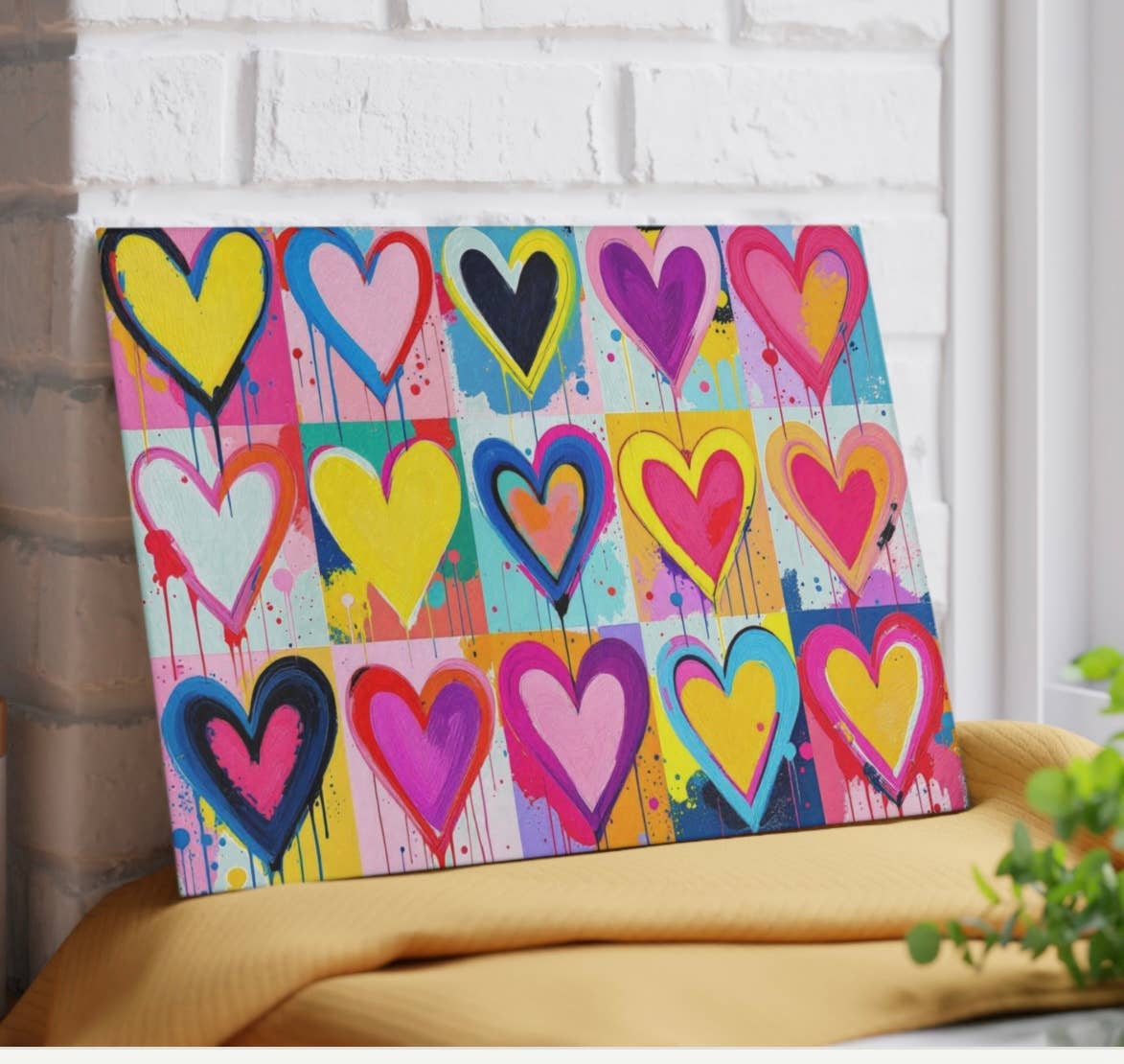 Hearts Art Cutting Board   