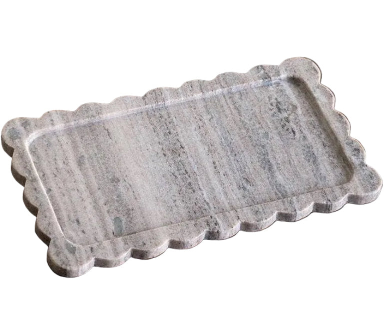 Scalloped Marble Tray