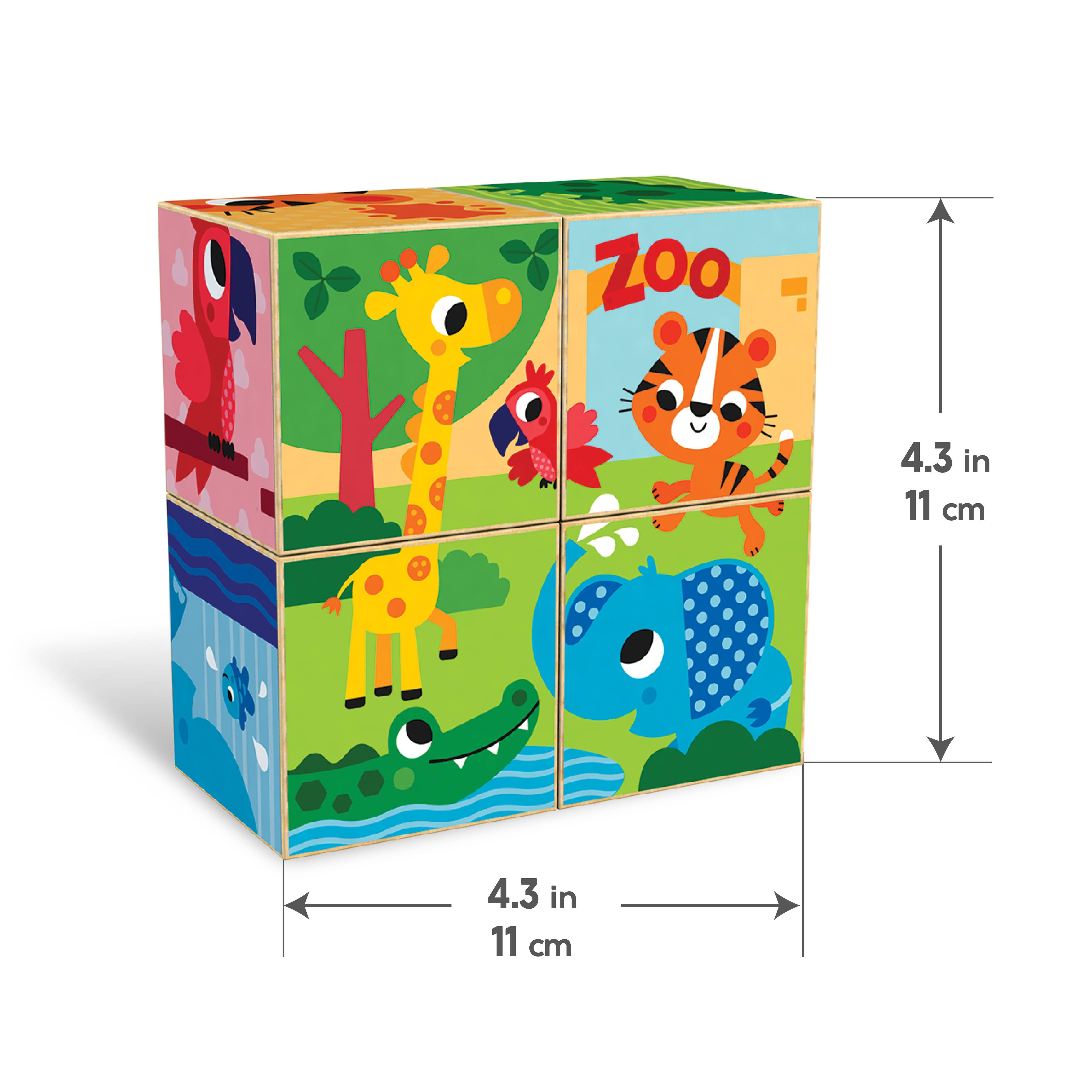 Colourful Zoo wooden blocks