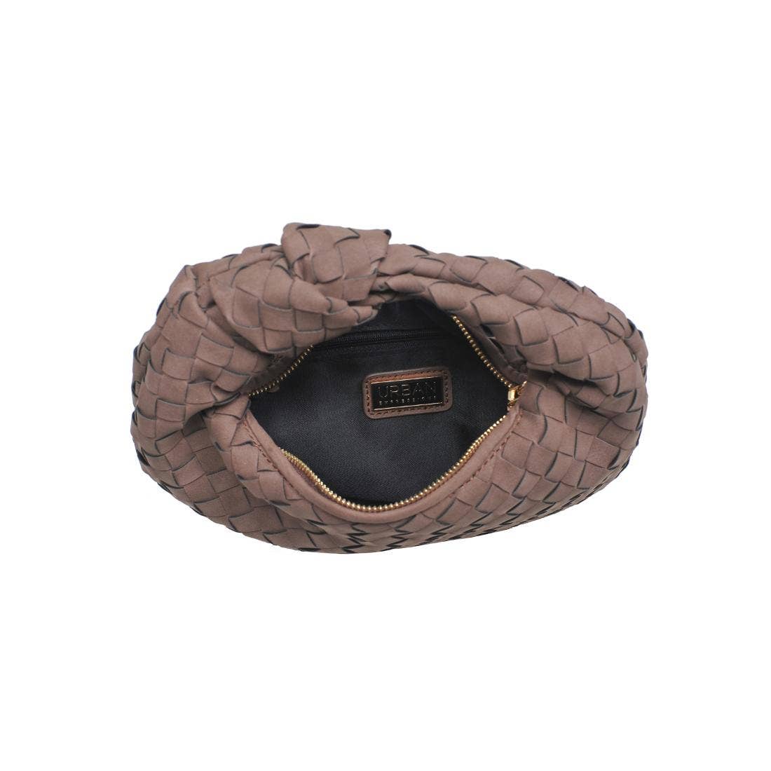 Knotted woven Suede Clutch - taupe