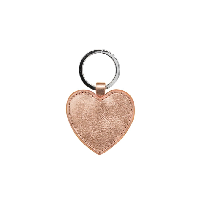 Leather Heart Keyfob Rose