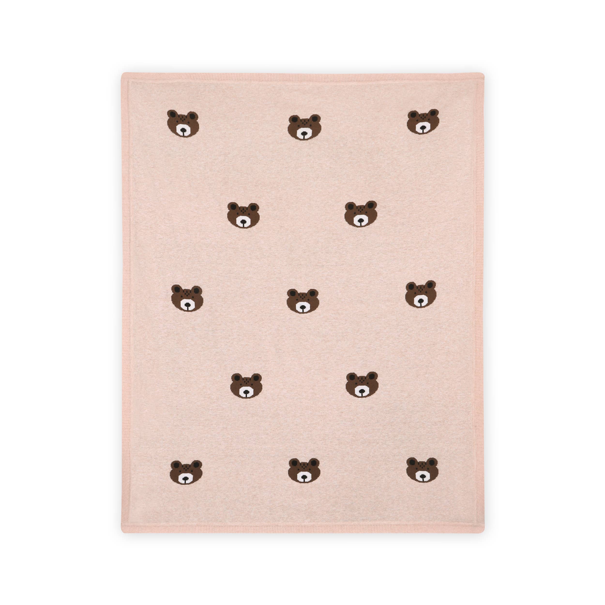 Personalized brown bear - Organic Cotton Baby Blanket