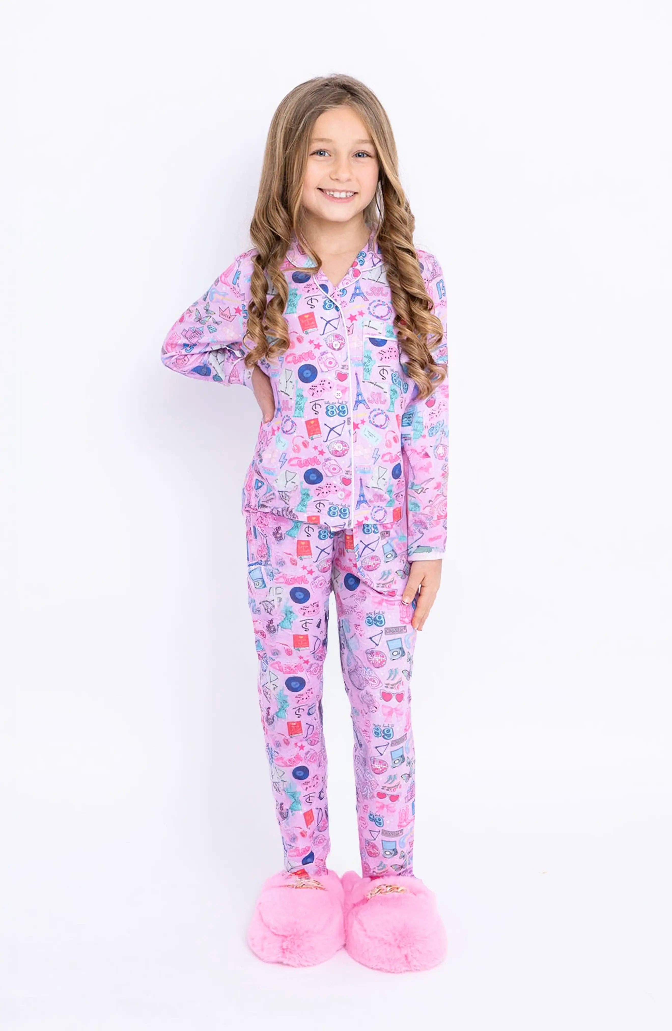 Girls Long Sleeve Jersey Pajama Pant set