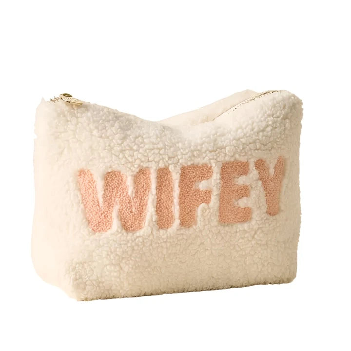 Cream Teddy Pouch - Wifey