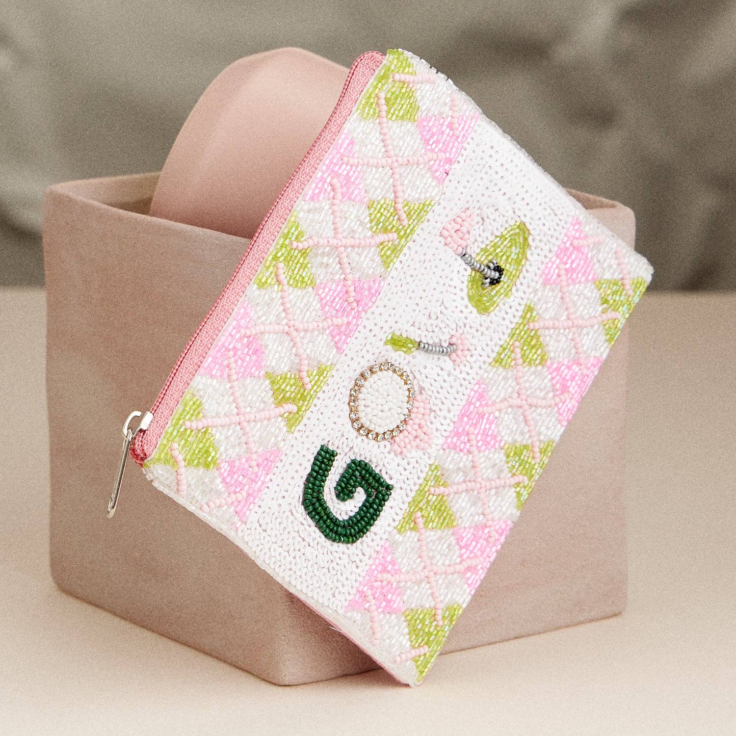 Handcrafted  Beaded Golf pouch