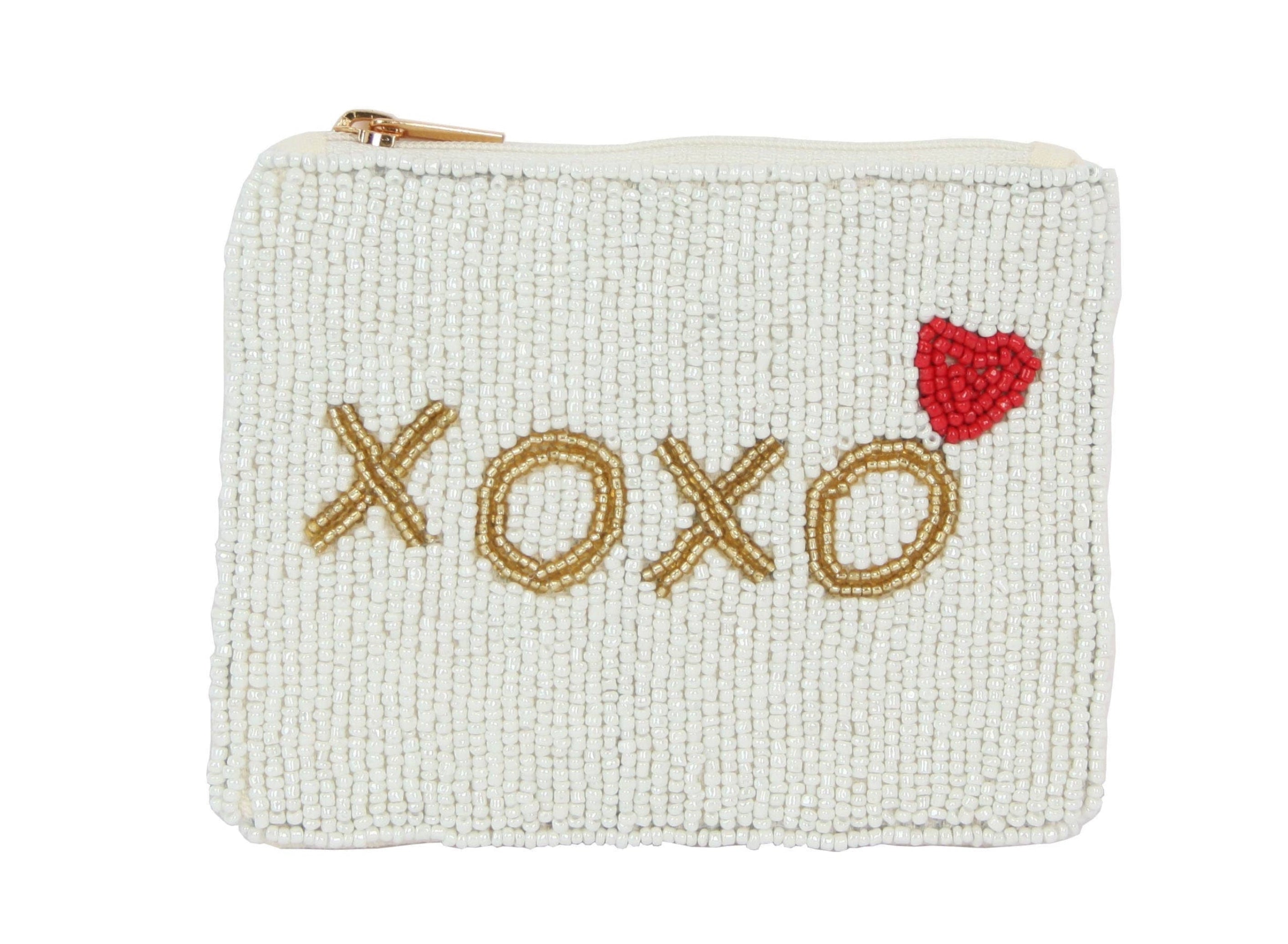 Fully Beaded XOXO Coin Purse