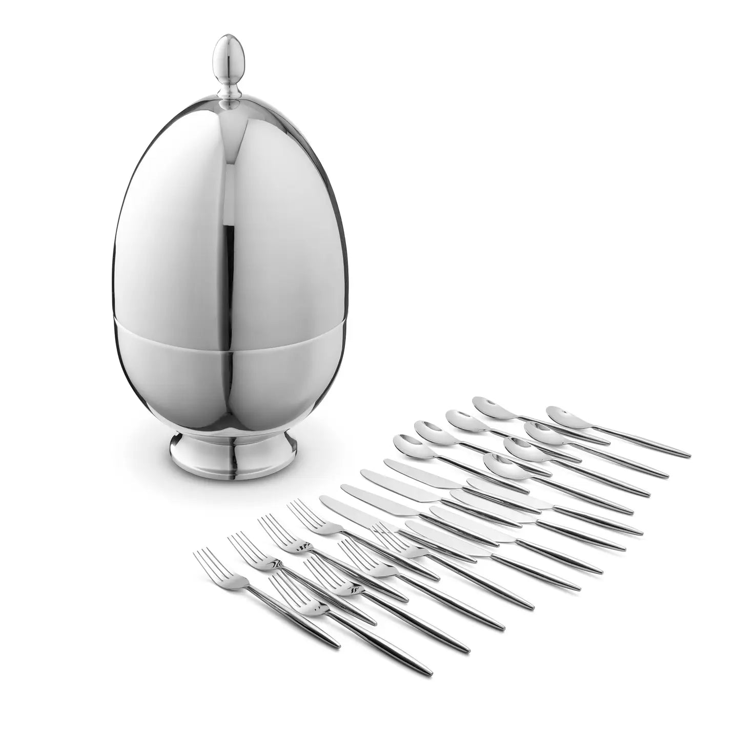 STAINLESS STEEL EGG - 24 PIECE FLATWARE