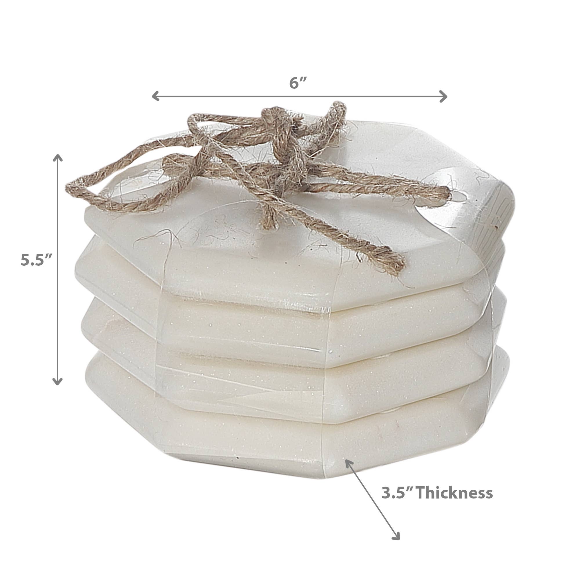 Octagon White Marble Coaster set 4X4"