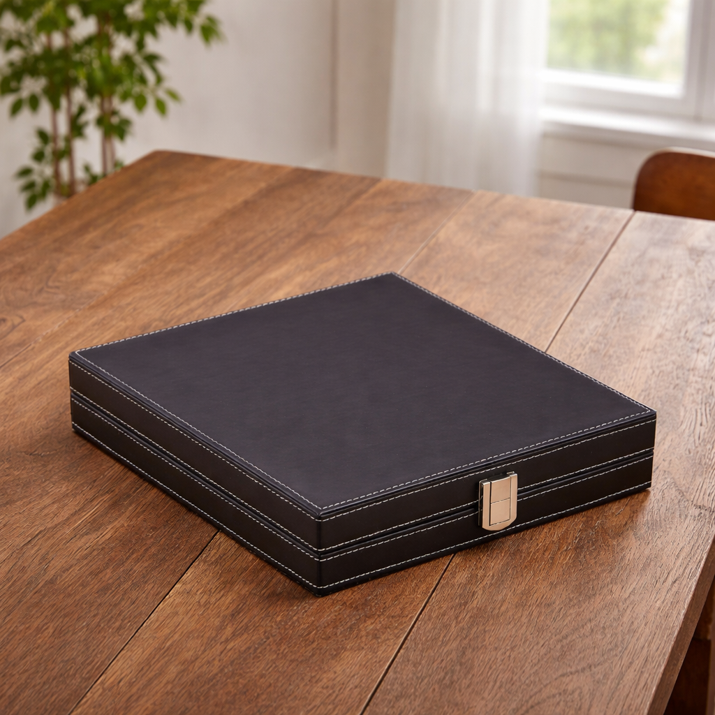 Black Leatherette 5 in 1 Game Set