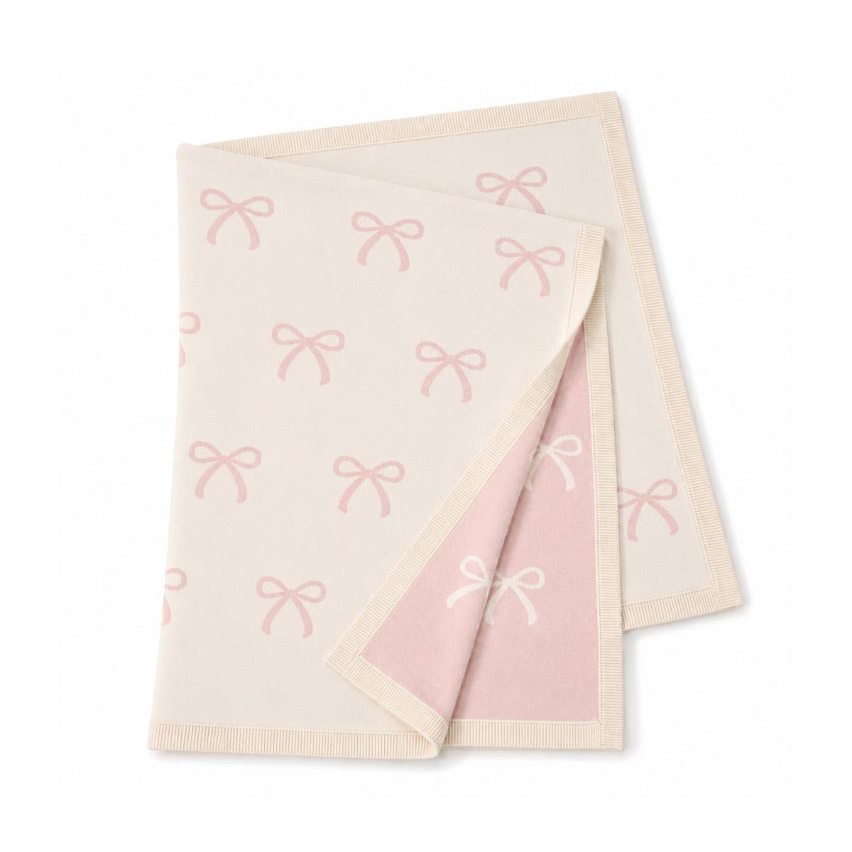 Sweet Bow - Organic Cotton Knit Baby Blanket