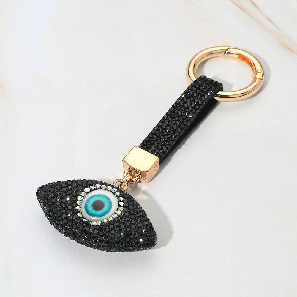 Bling Studded Evil Eye Bag Charm