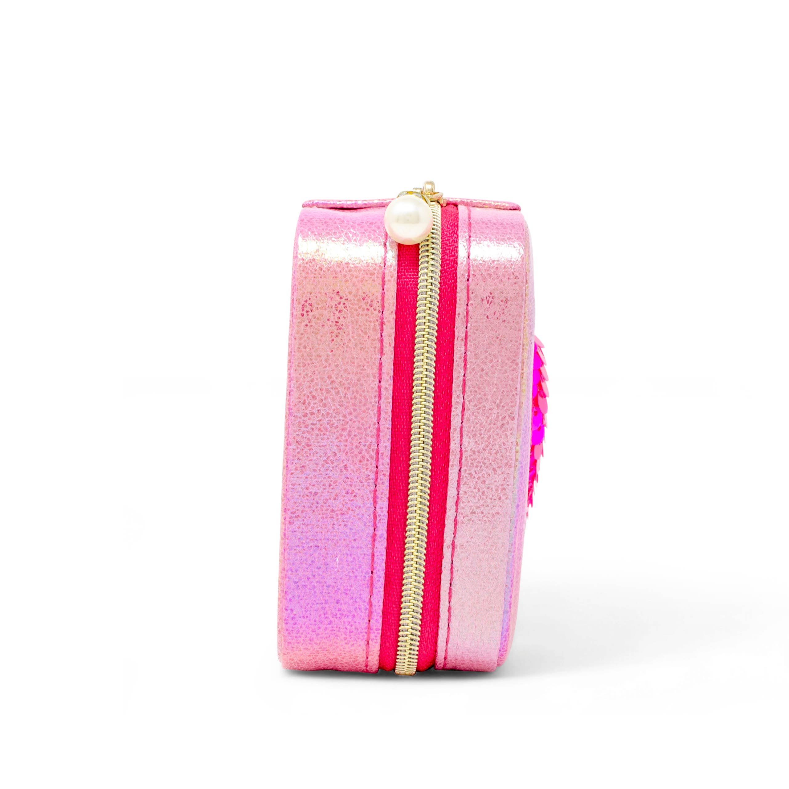 Sparking Sequin Heart Jewelry Box: Hot Pink