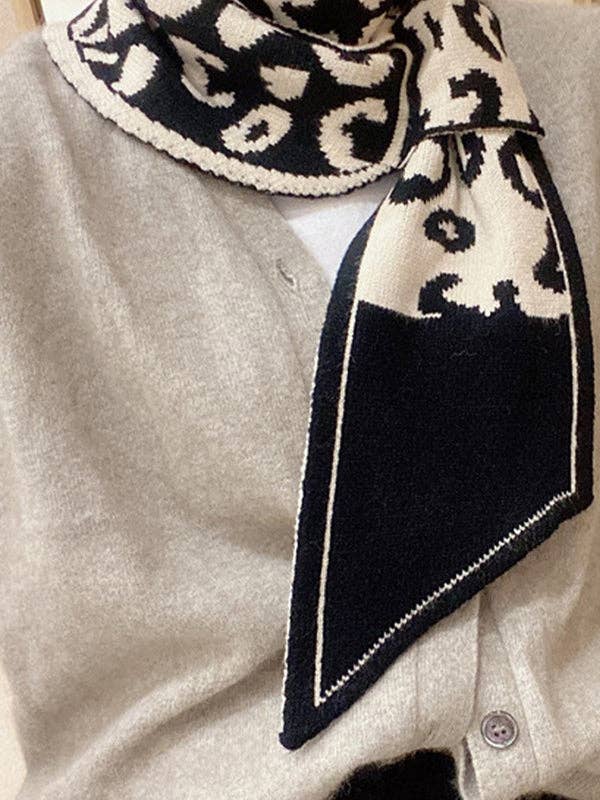 Contrast Color Keep Warm Leopard Scarf