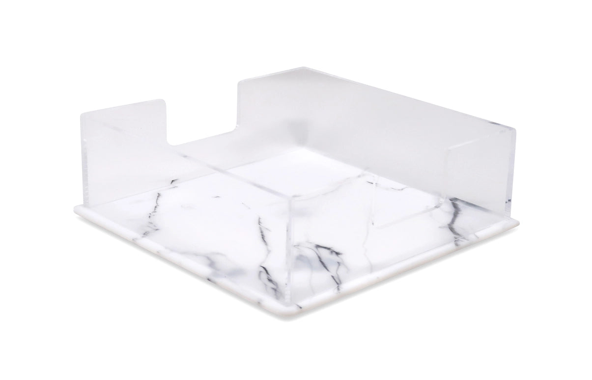 Acrylic Square Napkin Holder with White Base