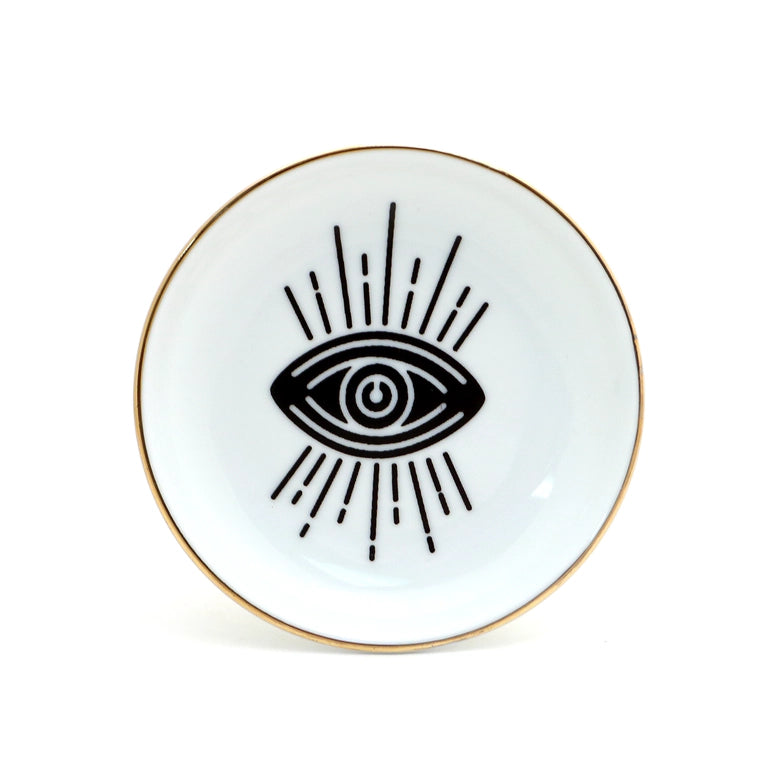 Third Eye Ring Dish, Ring Holder with 22 K Gold, Celestial