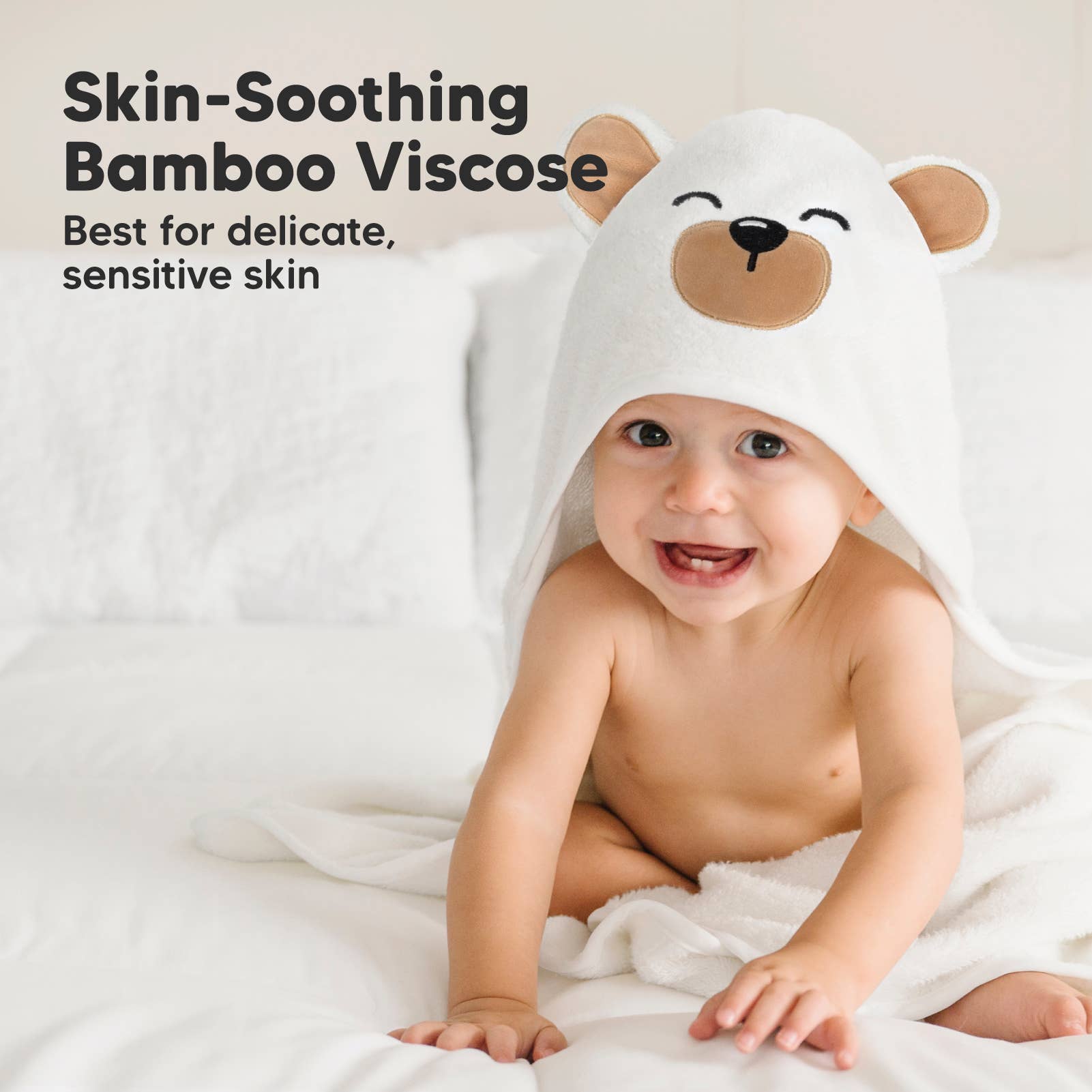 Personalized Cotton Bamboo Hooded Towel - Grizzly