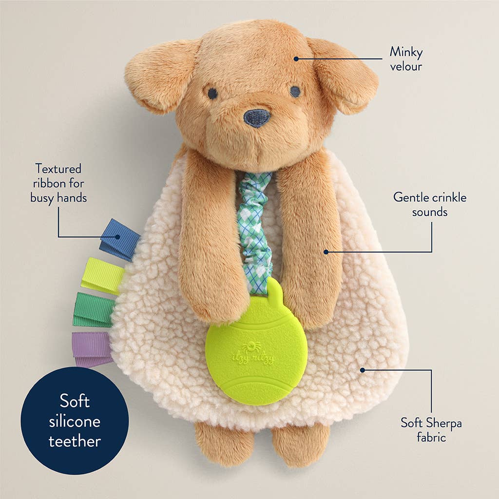 Baby Lovey - Plush Puppy with Silicone Teether Toy