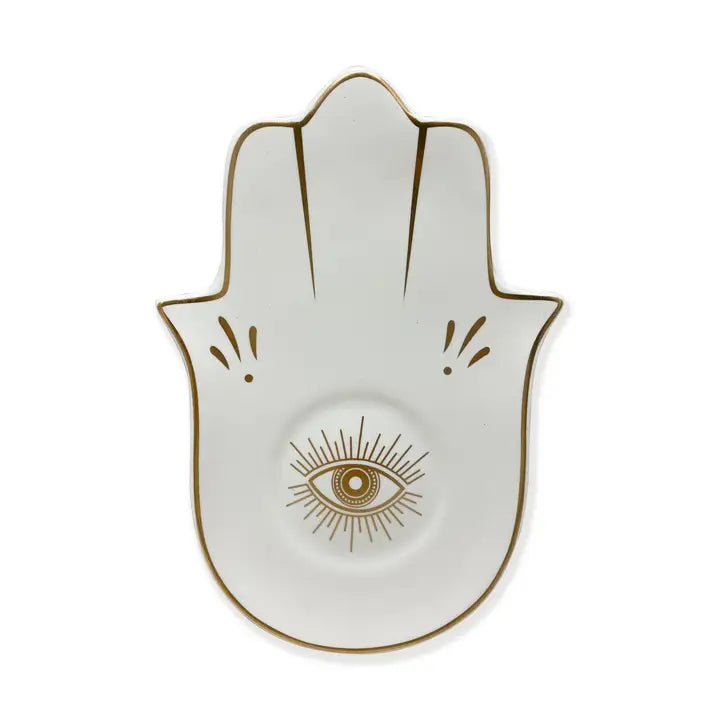 Evil Eye Curio Dish – White