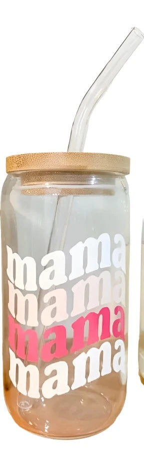 Iced Coffee Glass; Mama