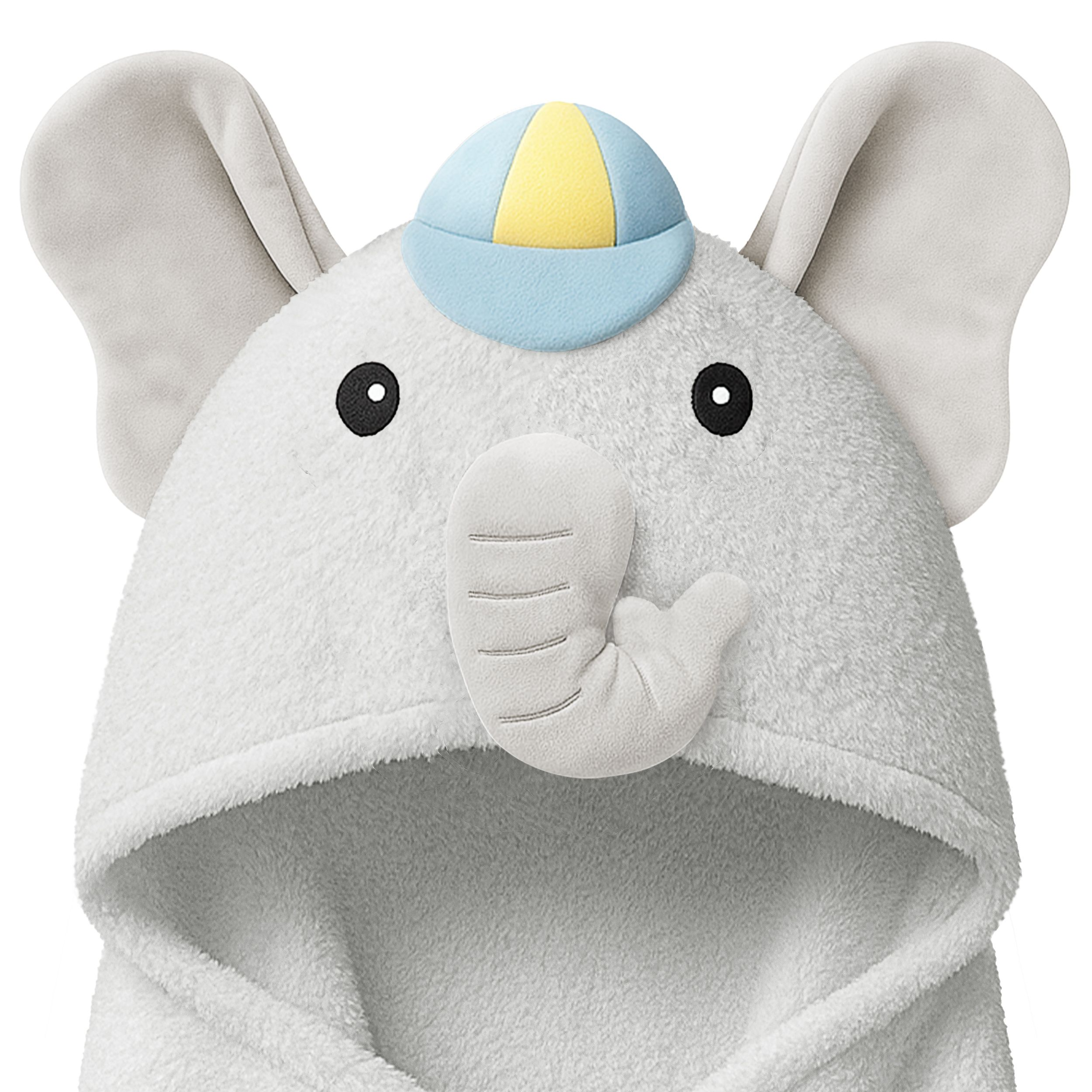 PERSONALIZED TERRY BABY HOODED TOWELS - Elephant