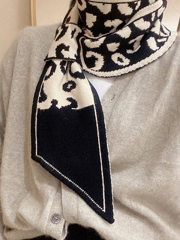 Contrast Color Keep Warm Leopard Scarf