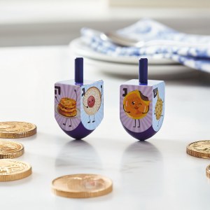 Hand Painted Wood Dreidels  4 Pack