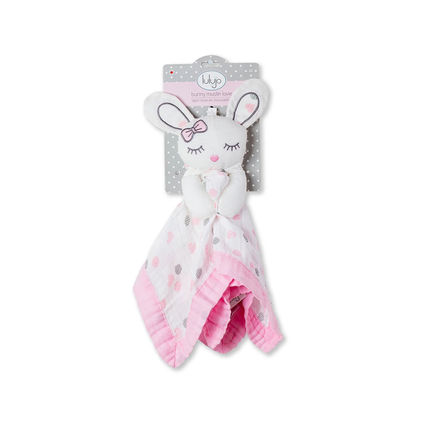 Baby Lovey - Cotton Muslin Pink Bunny