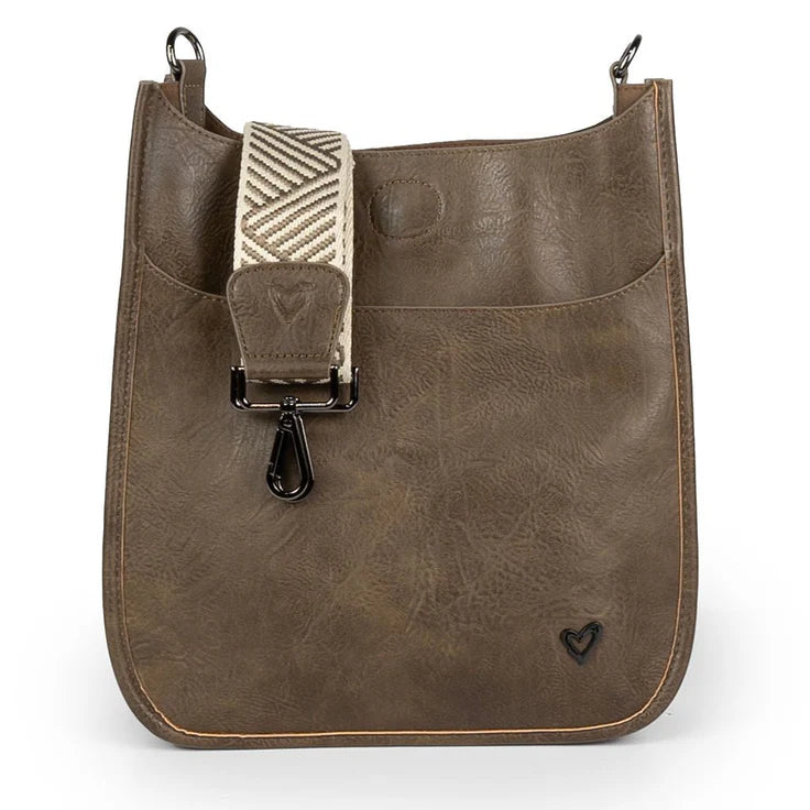 Oakville Vegan Leather Messenger - Chocolate