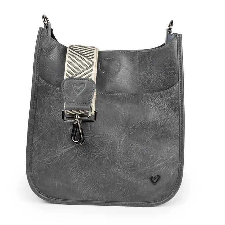 Oakville Vegan Leather Messenger - Grey