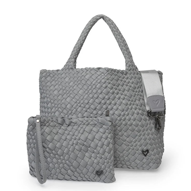 LONDON WOVEN LARGE TOTE  - Slate