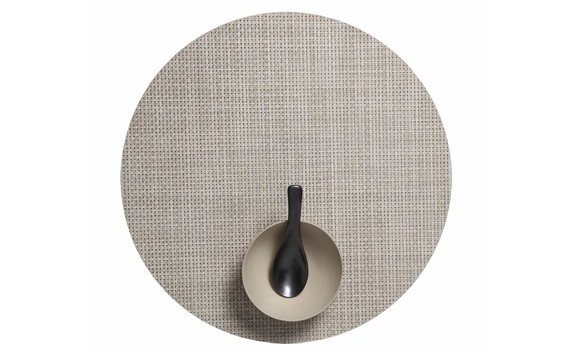 Chilewich Placemat - Round Mini Basketweave - Khaki