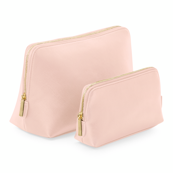 Initialed Large Cosmetic Bag - Pink