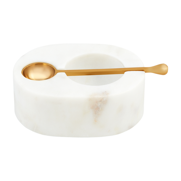 MUDPIE WHITE MARBLE SALT CELLAR