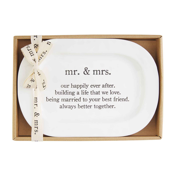 MUDPIE  Mr and Mrs Sentiment Plate