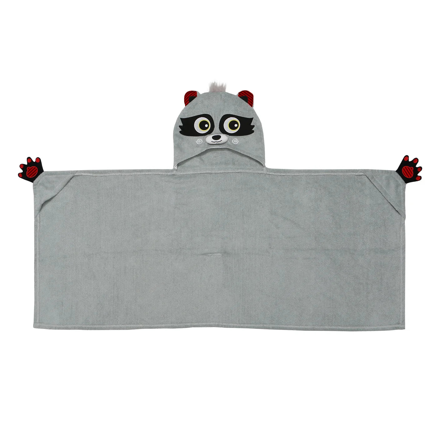 Personalized Kids Plush Terry Hooded Bath Towel - Rocco Racoon 2Y+