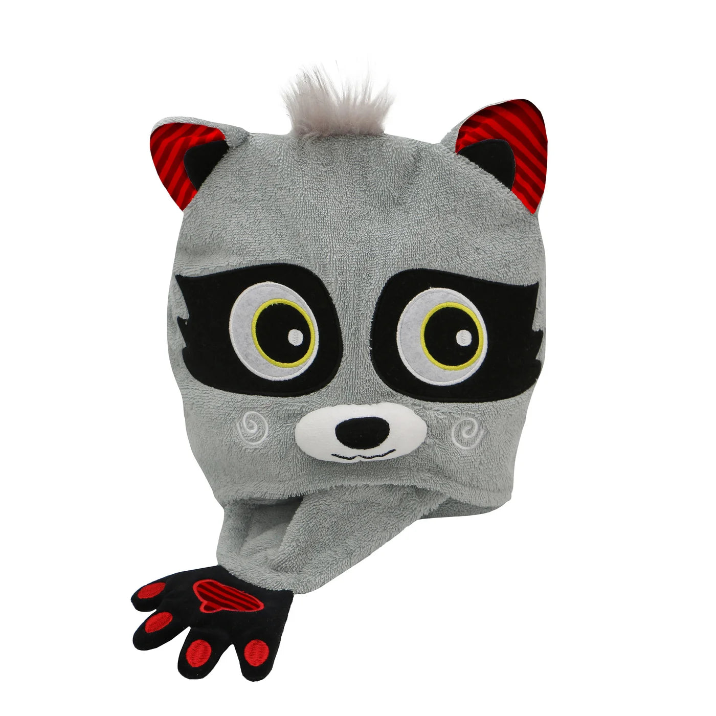 Personalized Kids Plush Terry Hooded Bath Towel - Rocco Racoon 2Y+