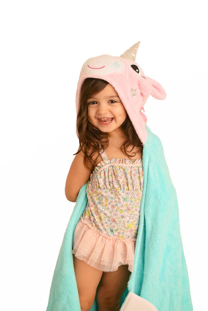 Personalized kids Bath Towel - Terry Hooded - Allie Alicorn