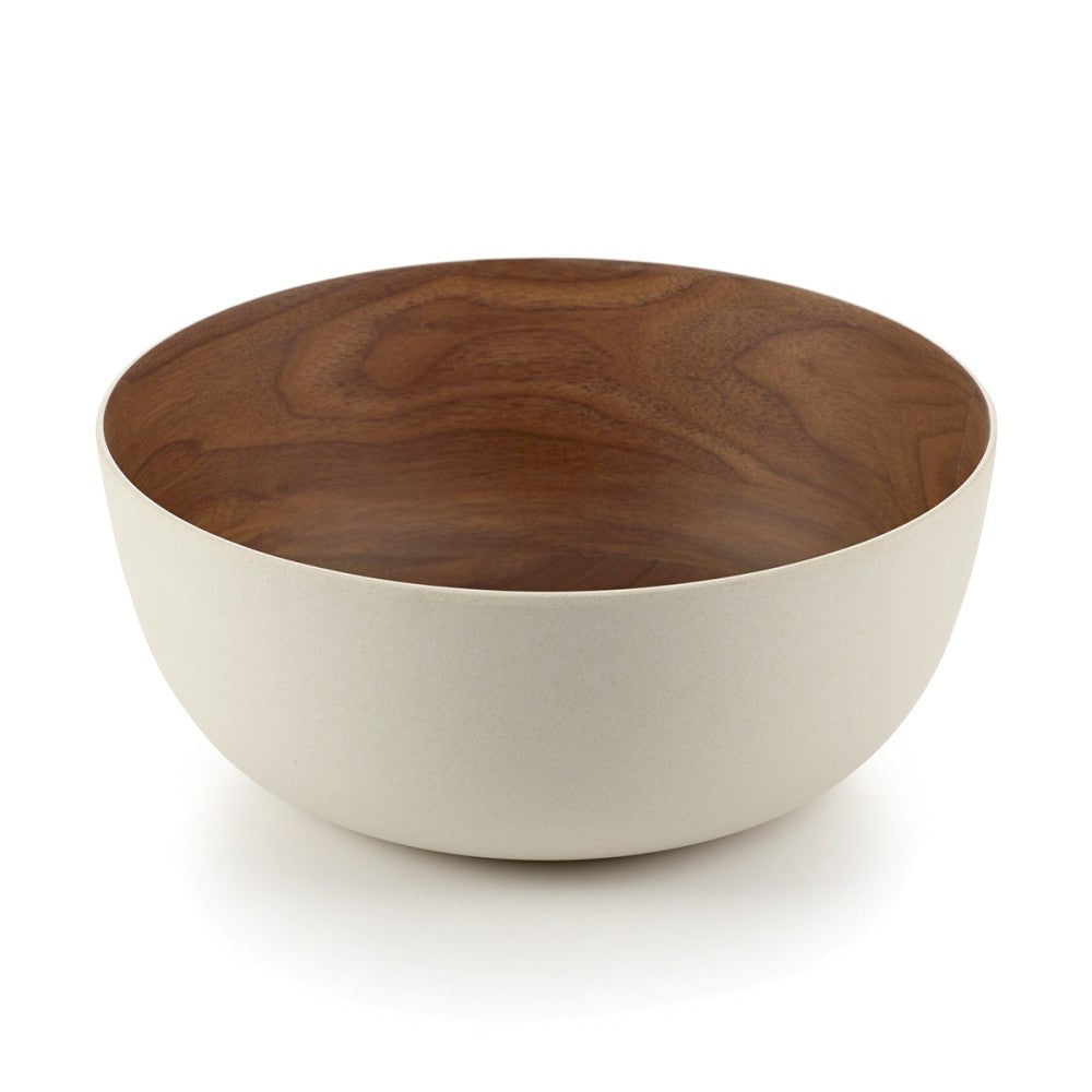 Bamboo Walnut Basic White - Medium Bowl, 23 cm