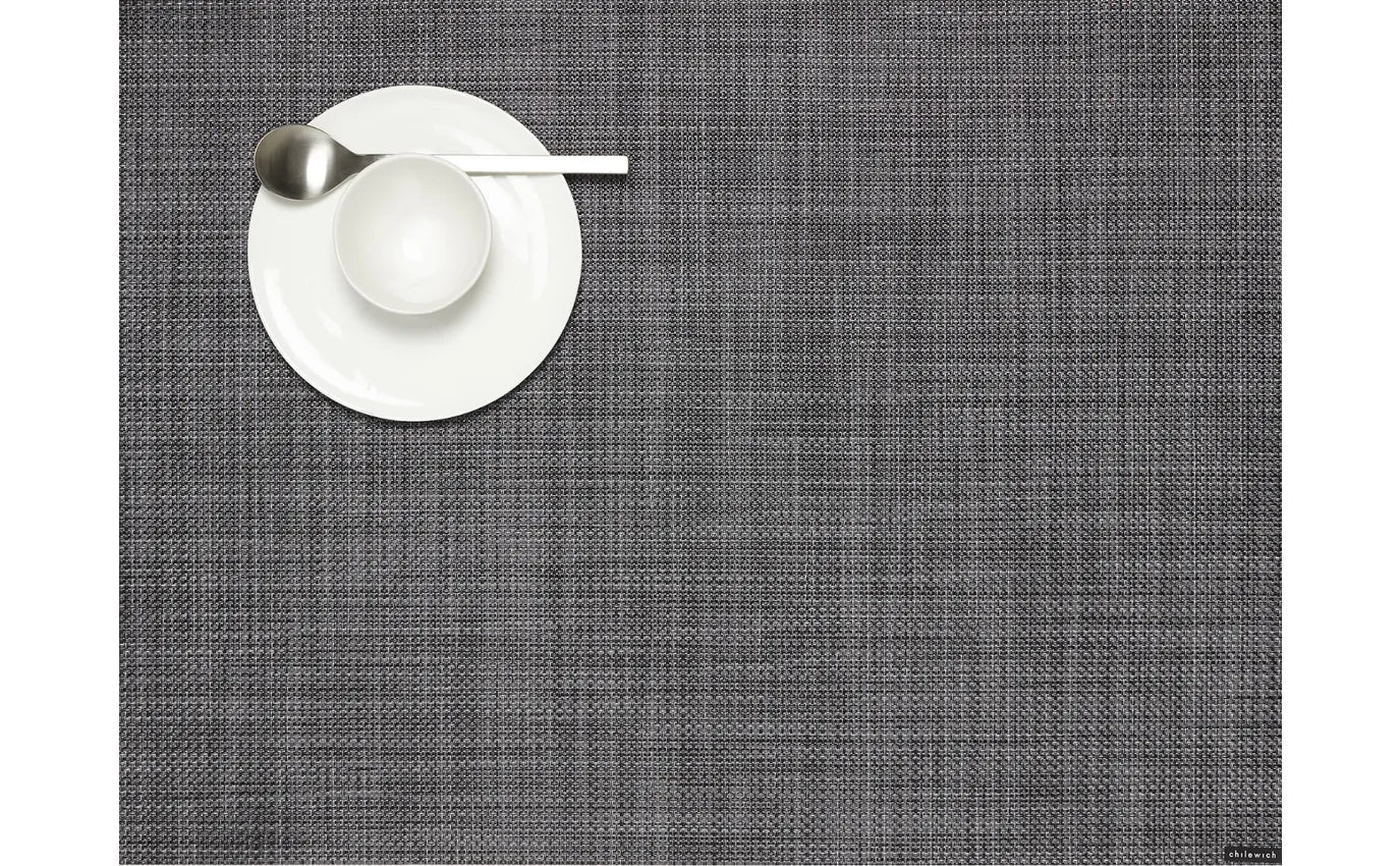 Chilewich Placemat - Rectangle Mini Basketweave - Cool Grey